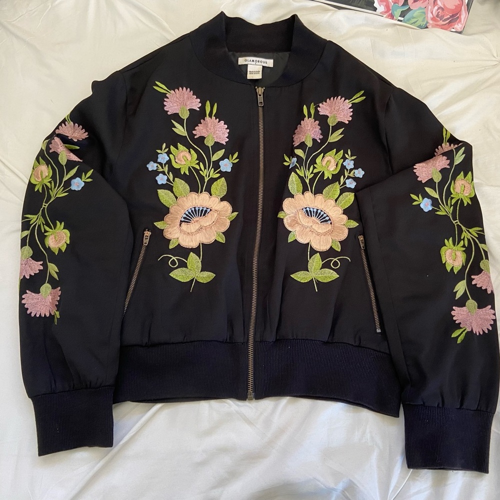 Glamorous embroidered floral jacket